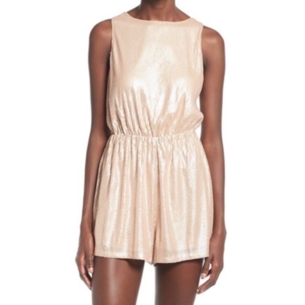 ASTR Champagne Sequin Romper size Small